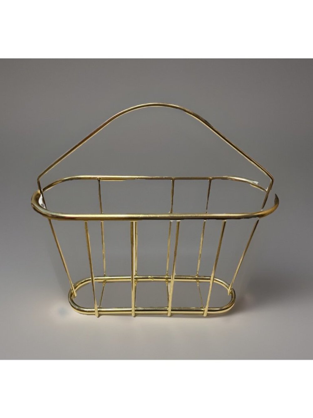 Vintage Mid Century Modern Brass Magazine Rack Hollywood Regency Book Holder MCM